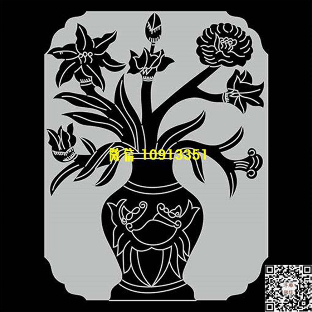 精雕图207花瓶栏板精雕图线雕图线条图单线铣底图_电脑雕刻plt文泰矢量图精雕图浮雕图